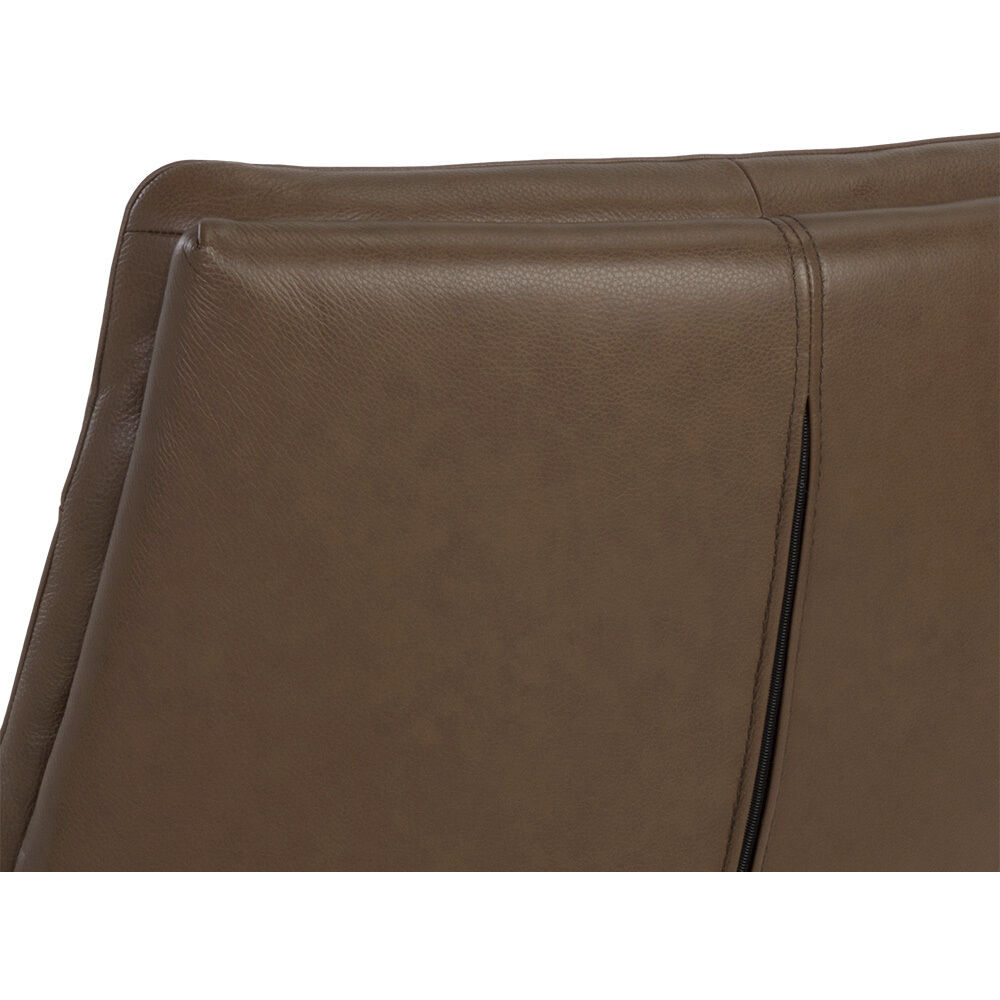 Keller Missouri Mahogany Leather Swivel Lounge Chair, Swivel